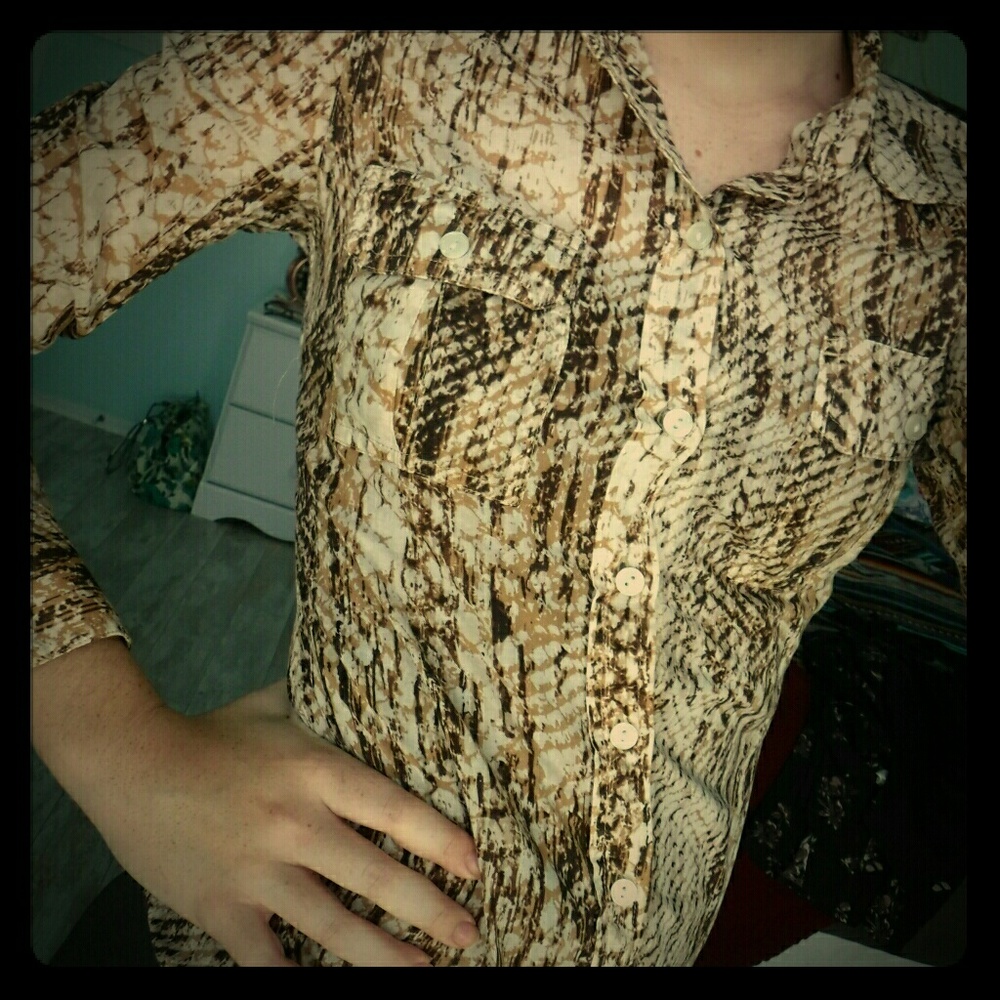 Snake Print Button Up